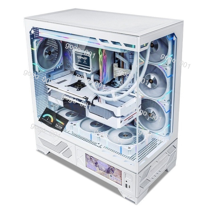 Pc Gaming Water Cooling - Boîtier PC ATX panoramique avec écran