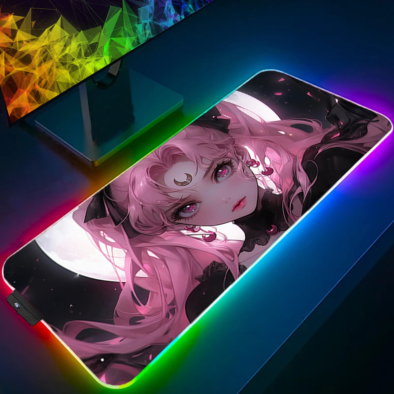 Pc Gaming Kawaii - Grand tapis de souris RGB pour