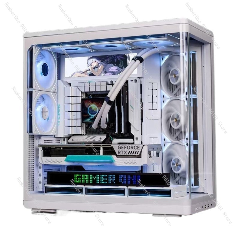 Pc Gaming Aquarium - Boîtier PC en verre trempé incurvé,