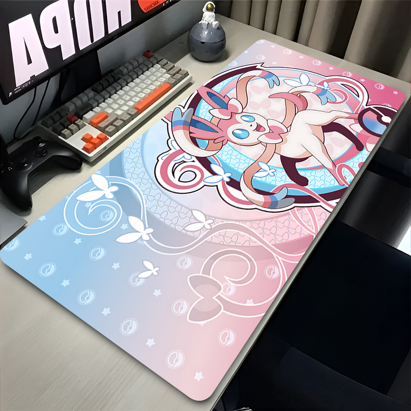 Pc Gaming Keyboard And Mouse - Grand tapis de souris rose mignon