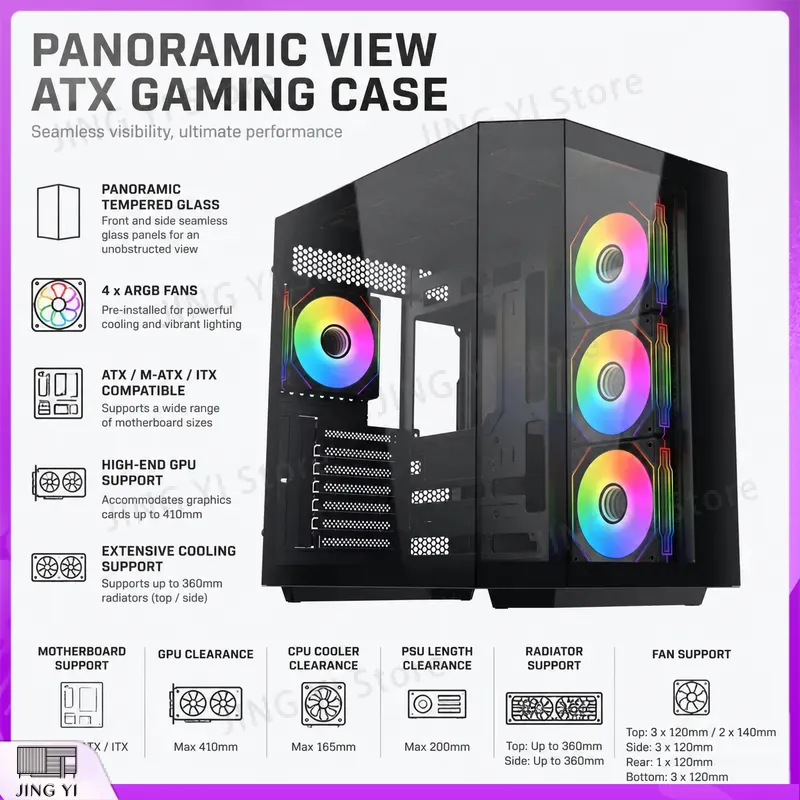 Boîtier PC Gaming ATX avec dou - Pc Gaming Aquarium avis et prix