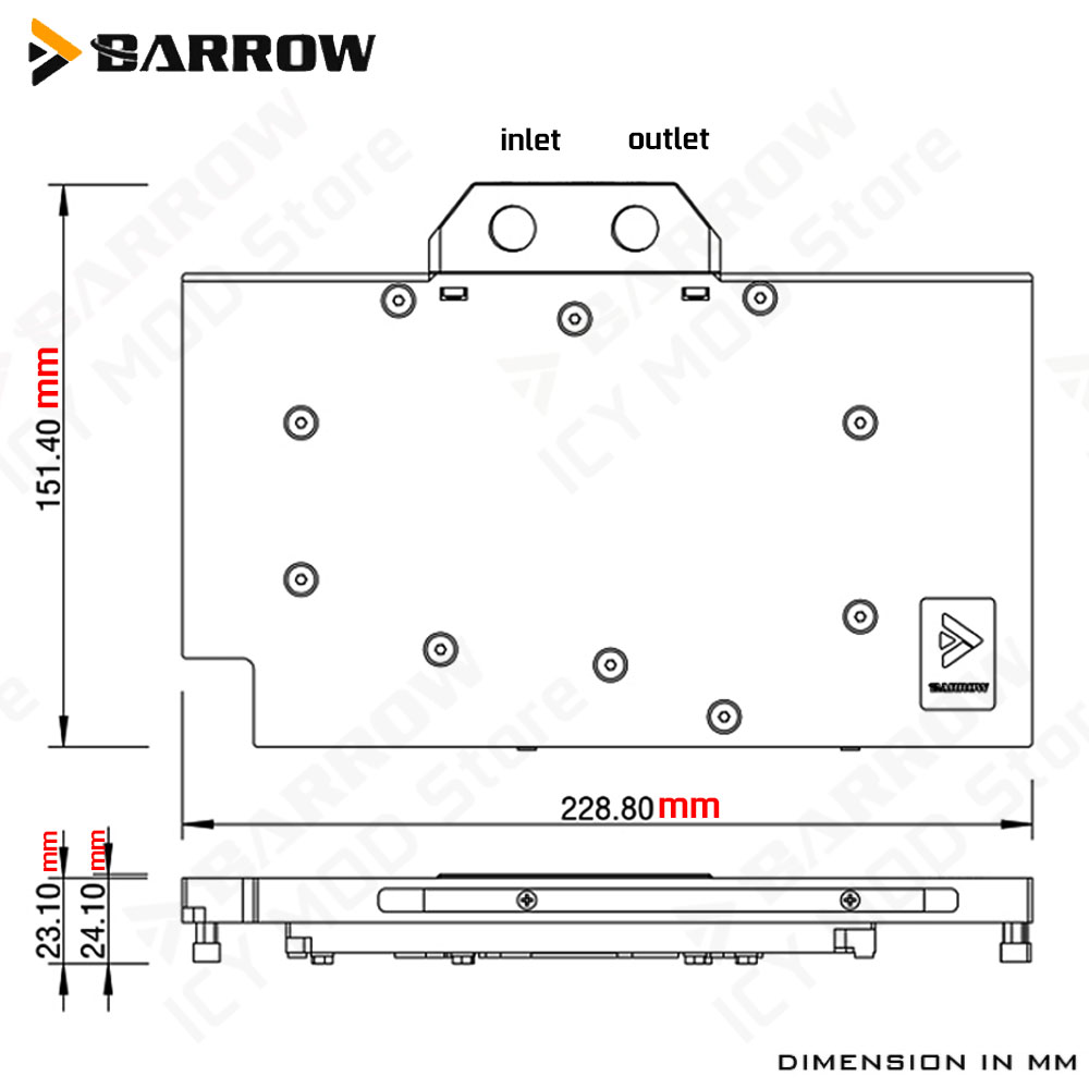 Carte d'affichage Barrow bloc  - Pc Gaming Water Cooling avis et prix